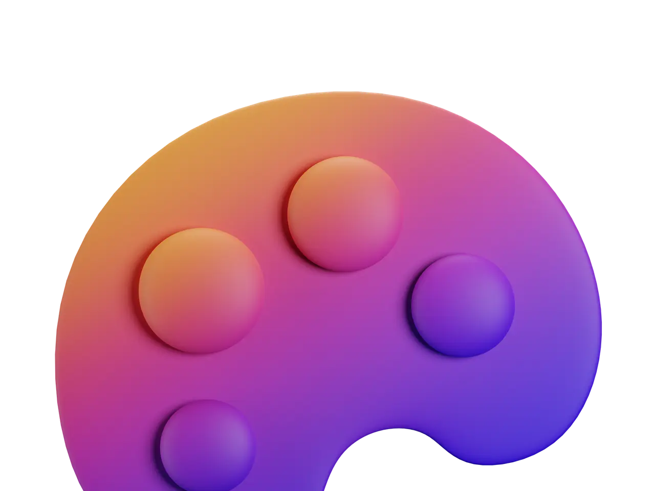 The image shows a purple and orange paint palette on a white background, with the colors of the...