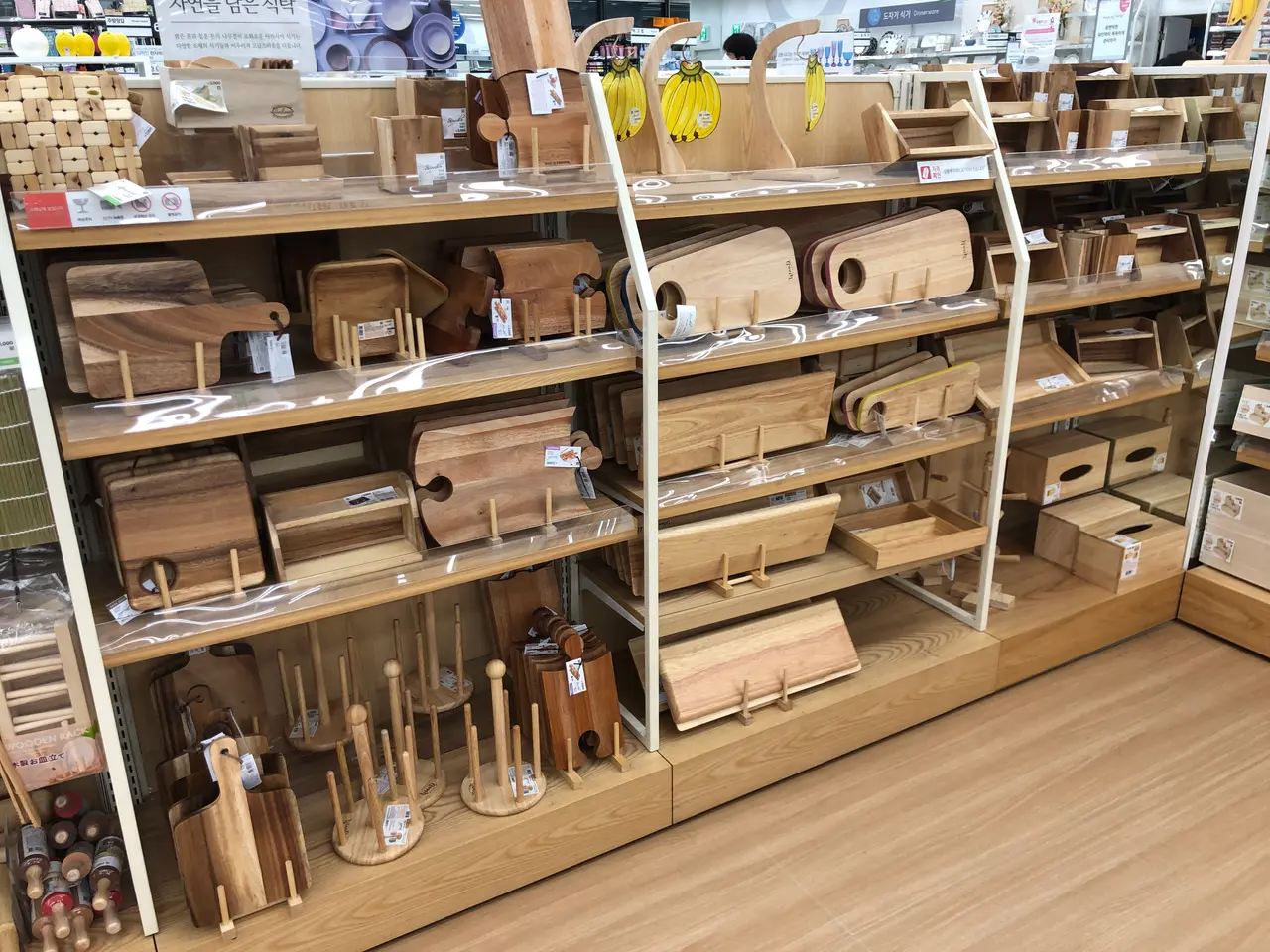 The image shows a store filled with lots of different types of woodworking tools, including wooden...