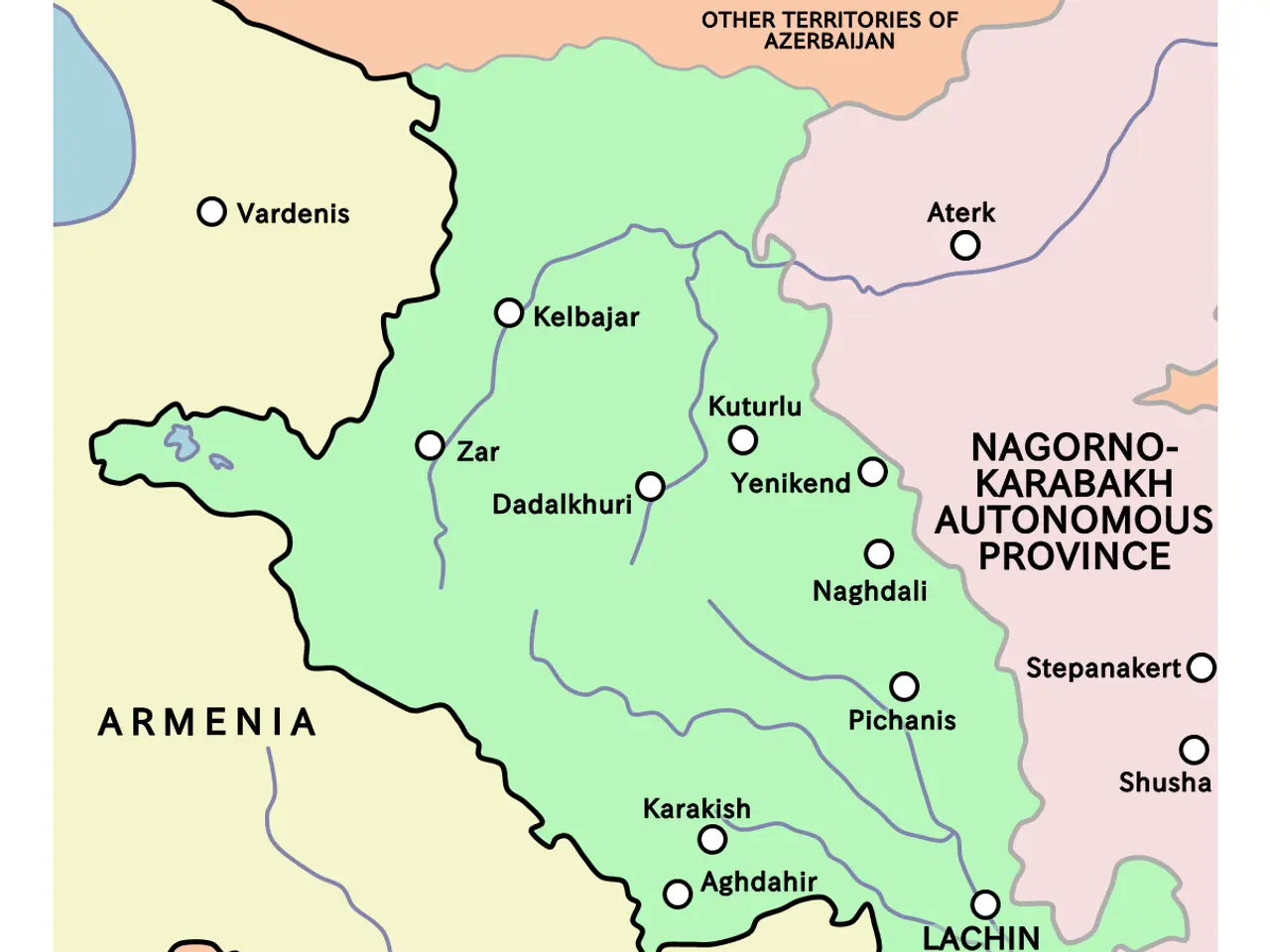 The image shows a poster with a map of Armenia, highlighting the autonomous provinces of...