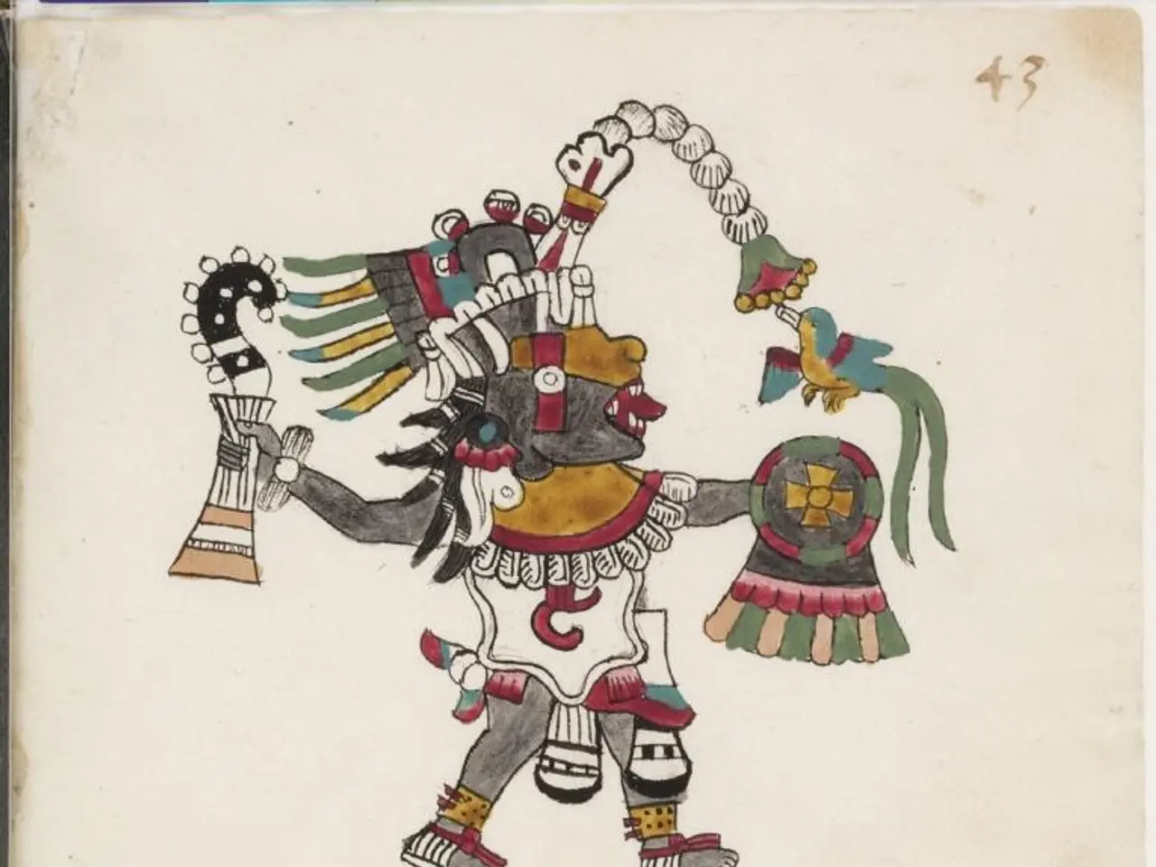 The image shows an open book with a drawing of a man wearing a hat and holding a bird, which is...