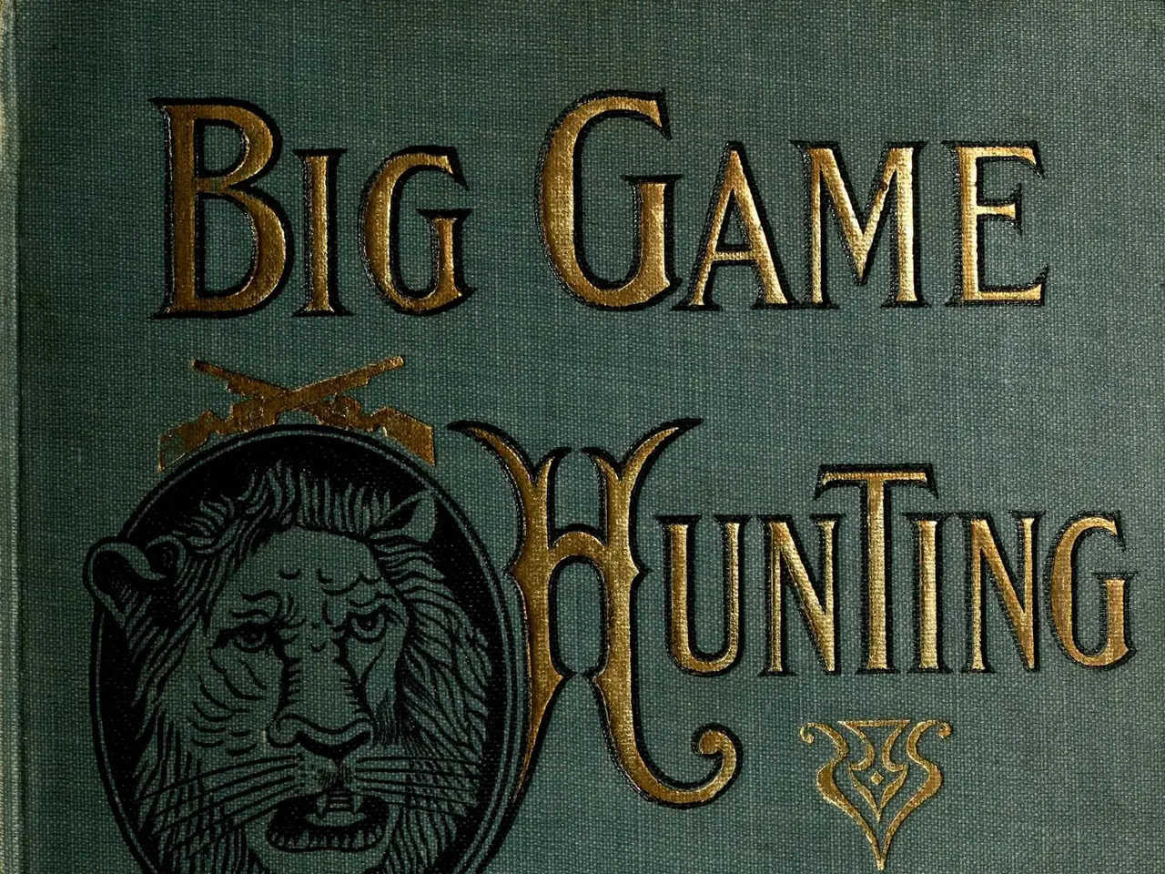 The image shows a book with the title "Big Game Hunting and Wild Animals of Africa and Other Lands"...