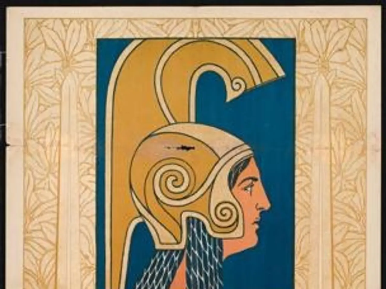 The image shows a poster advertising a concert in Berlin, Germany in 1917. It features a woman...