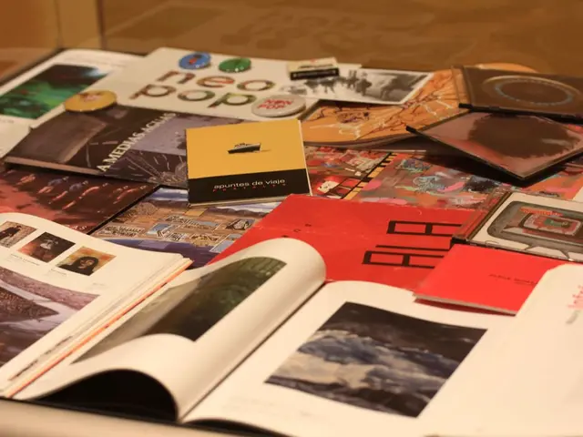 In this image there are books and other objects on the surface.