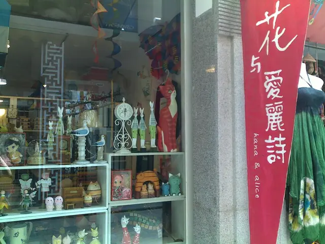 On the left there is are banner, mannequin, dream catcher and other objects. On the left there is a...