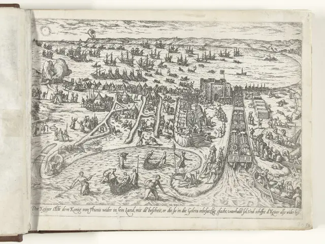 The image shows an open book with a drawing of a city on it. The book is open to a page with a...