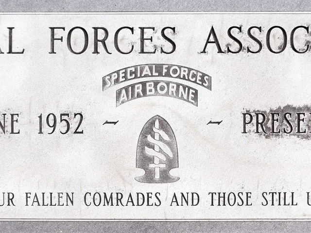 The image shows a plaque with the words "Special Forces Association" written on it, along with...