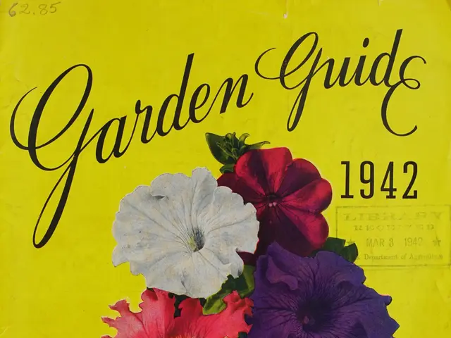 The image shows a garden guide from 1942 from Carpenter Seed Co., Inc. featuring a vibrant array of...