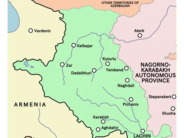 The image shows a poster with a map of Armenia, highlighting the autonomous provinces of...