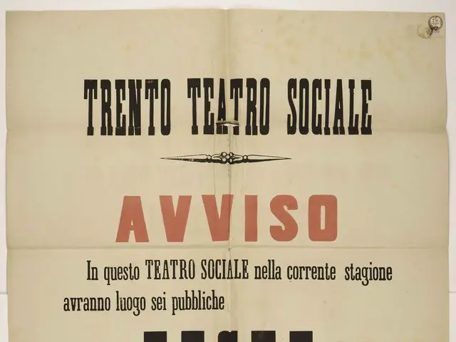 The image shows an old poster advertising a festival in Maschera, Italy. The poster has text...