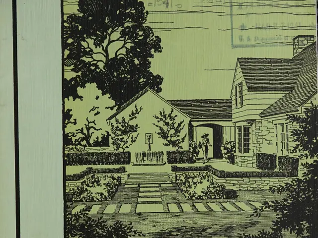 The image shows a book with a picture of a house and trees on it, along with text that reads...