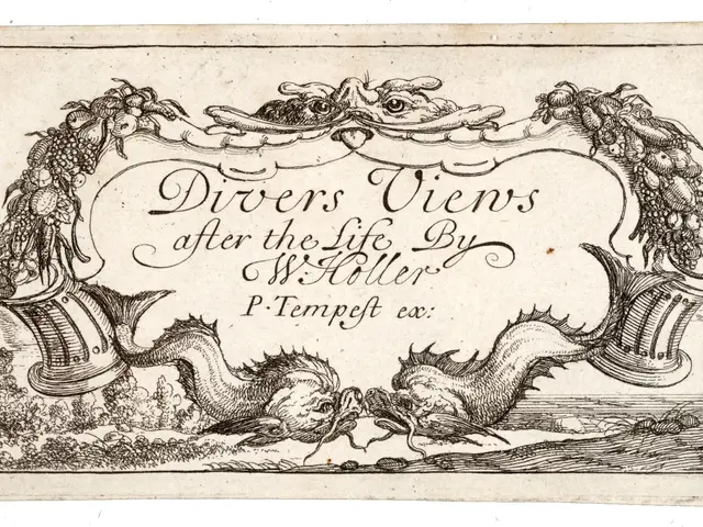 The image shows a poster with a drawing of a fish swimming in the ocean, surrounded by trees and...