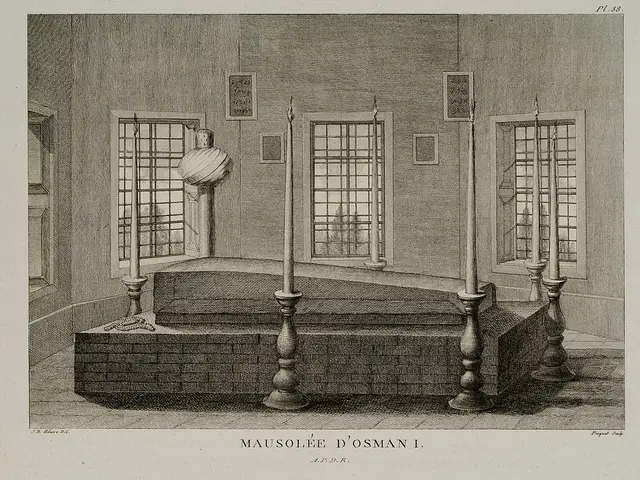 The image shows a room with a bed, books, candles with stands, windows, doors, and photo frames on...