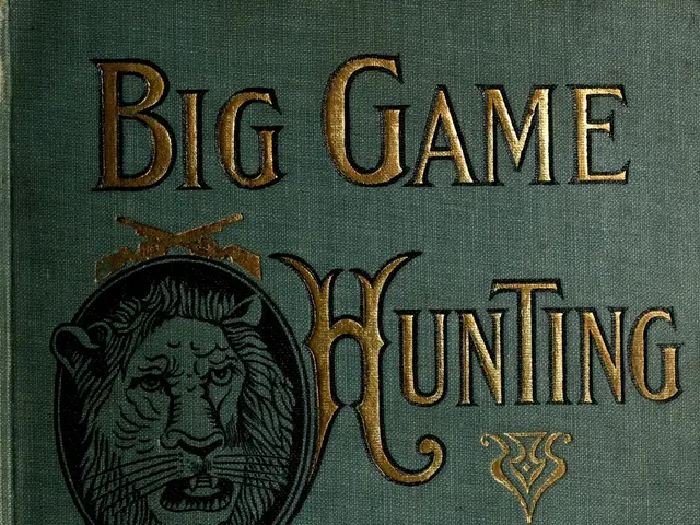 The image shows a book with the title "Big Game Hunting and Wild Animals of Africa and Other Lands"...