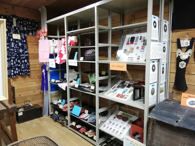 The image shows a room filled with lots of different types of items, including clothes hung on...