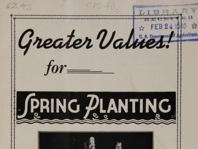 The image shows a paper with a picture of a flower and text that reads "Greater Values for Spring...