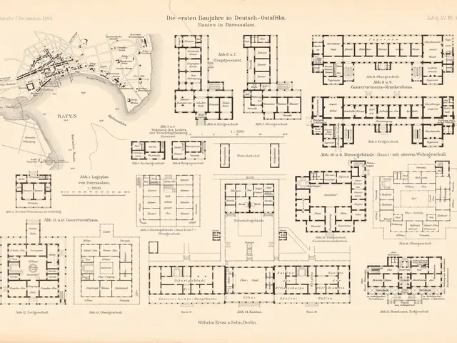 The image shows an old book with a map of a city on it. The map is detailed and shows the various...