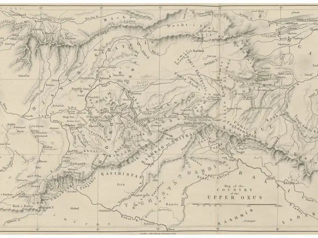 The image shows an old map of the Upper Oaxaca region of the United States, with text written on...