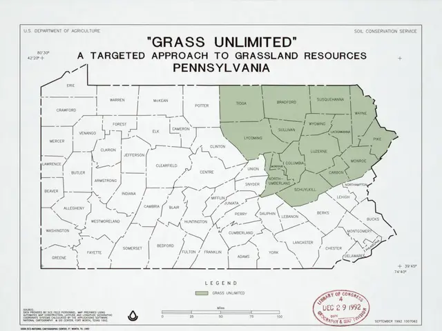 The image shows a poster with a map of Pennsylvania and text that reads "Grass Unlimited: A...
