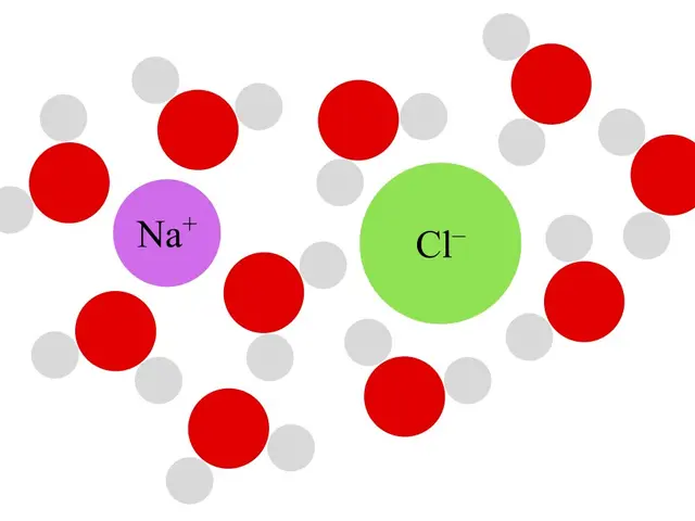 The image shows a molecular model of a molecule with red and green circles on a white background....