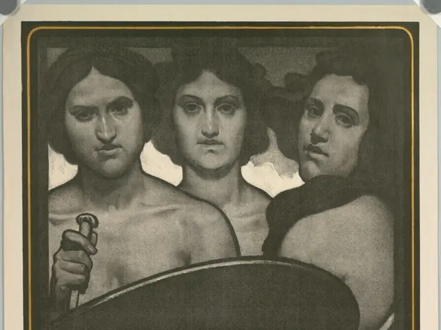 The image shows a poster advertising a German exhibition in Dresden, Germany in 1899. It features...