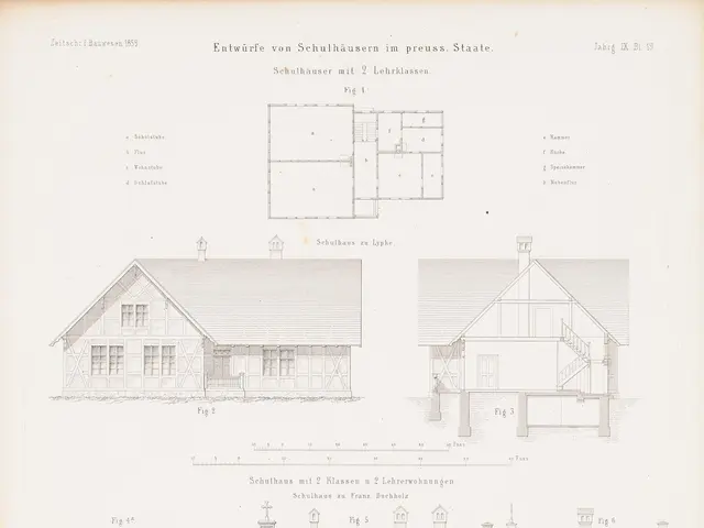 The image shows a book with a drawing of a house on it. The house is composed of several sections,...